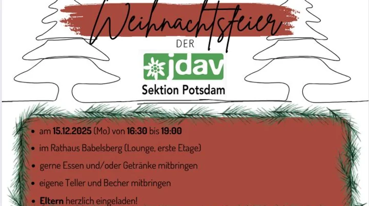 Einladung zur Weihnachtsfeier der JDAV Potsdam | © Amelie Schael